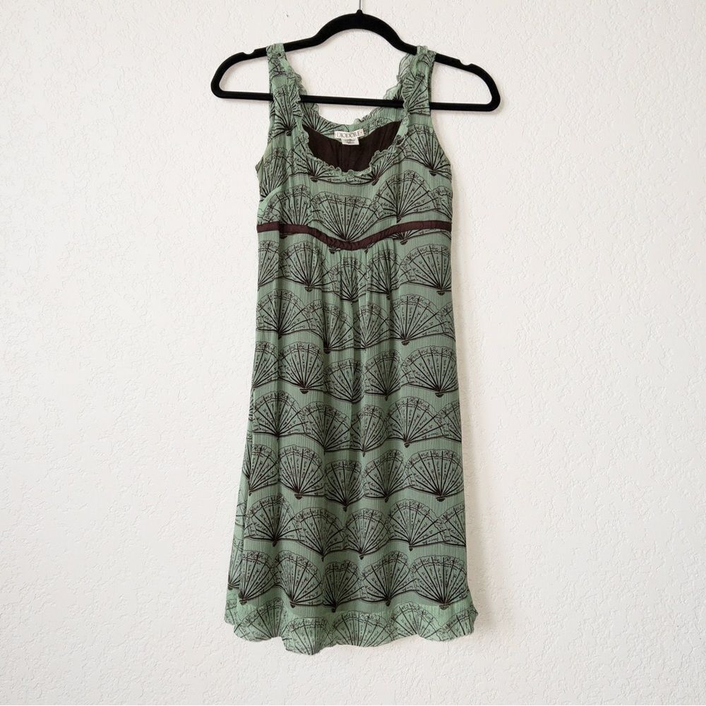 Diodore x Anthropologie Green‎ Mai Ogi Mini Dress Size 6